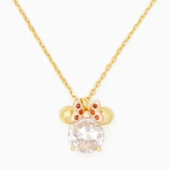 Kate Spade X Disney NWT Minnie Mouse Pendant Necklace with Dust bag - Picture 1 of 6